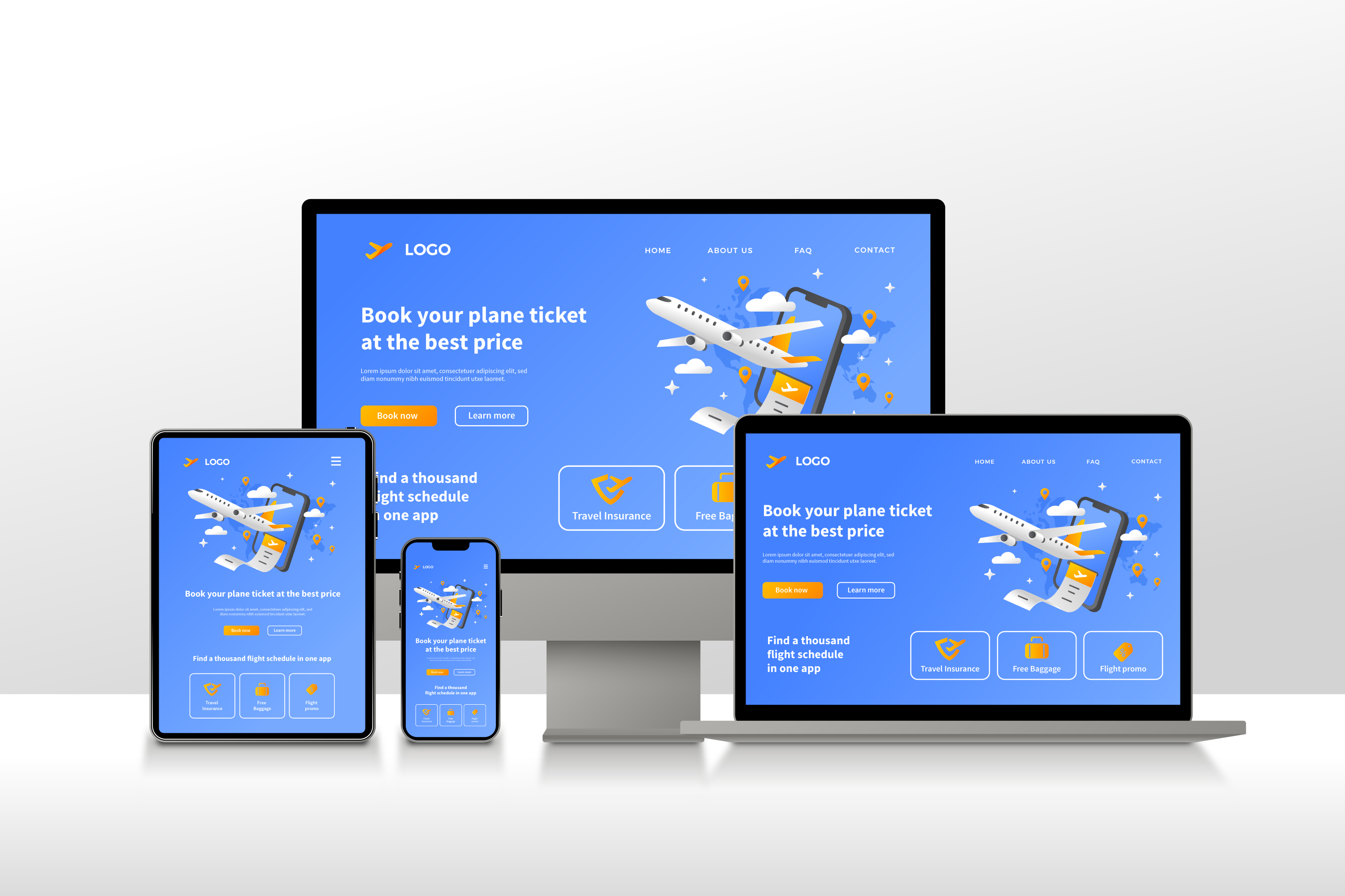 Responsive website on different devices