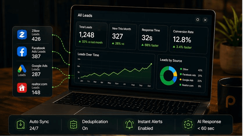 Pinova - How to connect Zillow, Facebook, and Google Ads leads into one dashboard