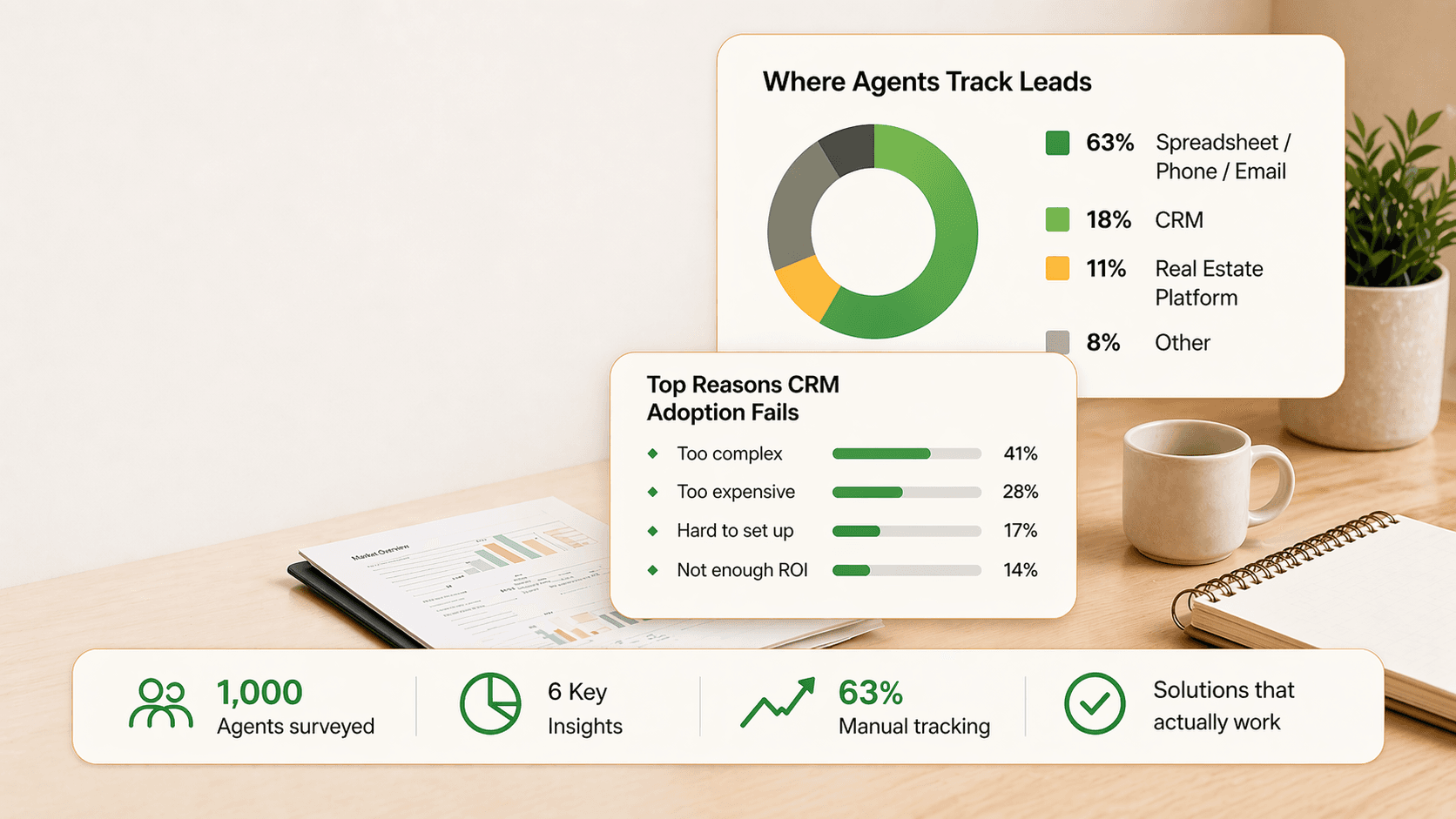 Pinova - Real estate CRM adoption study 2026: why 63% of agents still track leads in a spreadsheet