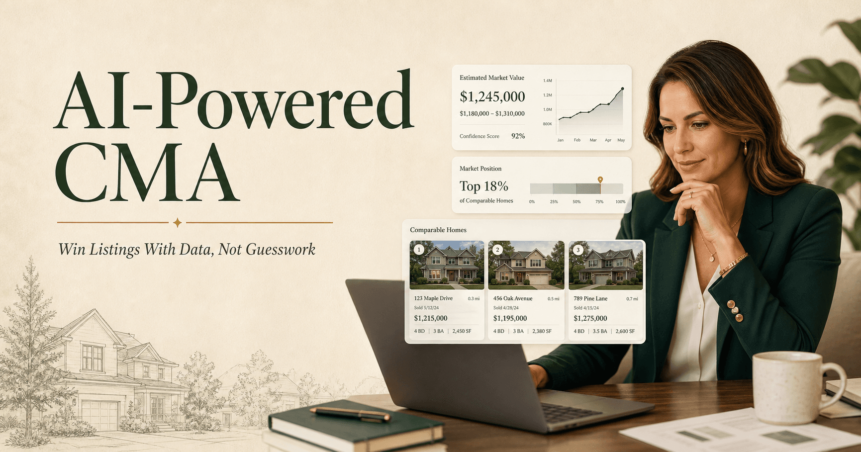 Pinova - AI-Powered CMA: Win Listings With Data, Not Guesswork