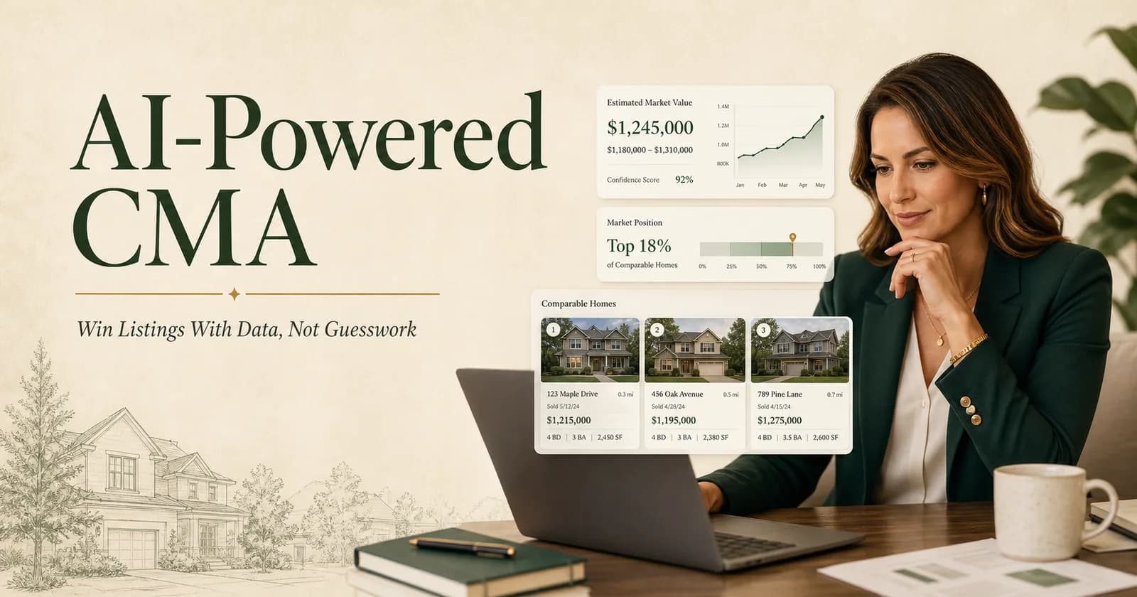 Pinova - AI-Powered CMA: Win Listings With Data, Not Guesswork