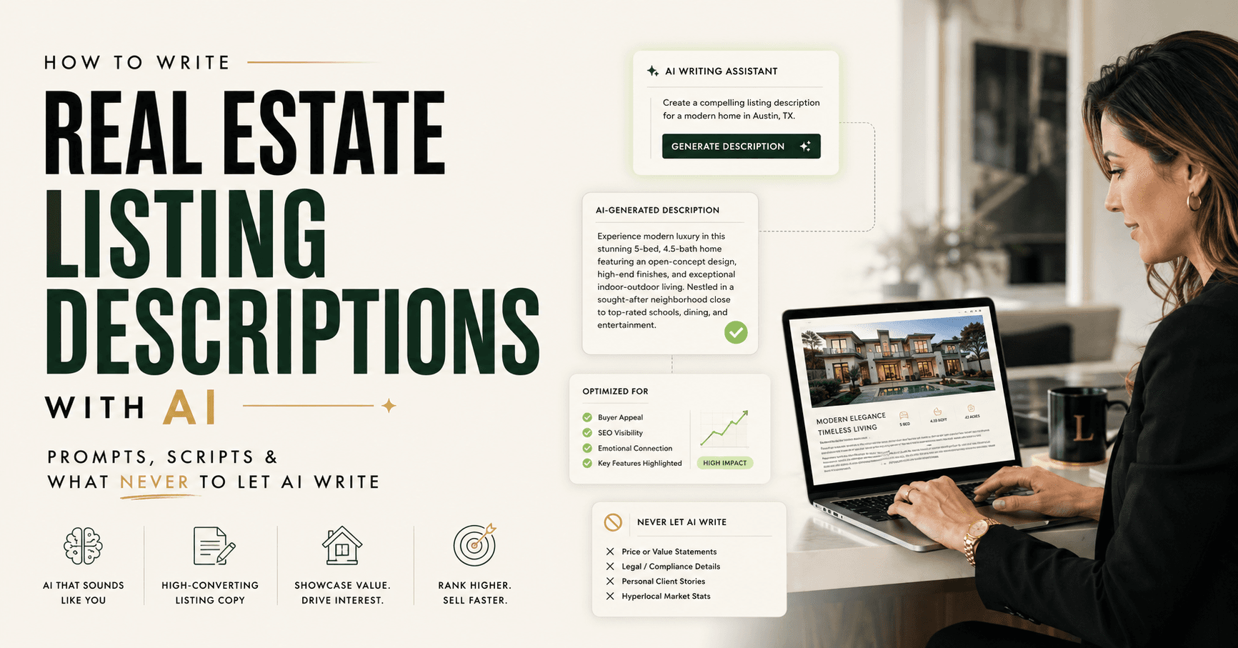 Pinova - How to Write Real Estate Listing Descriptions With AI: Prompts, Scripts & What Never to Let AI Write