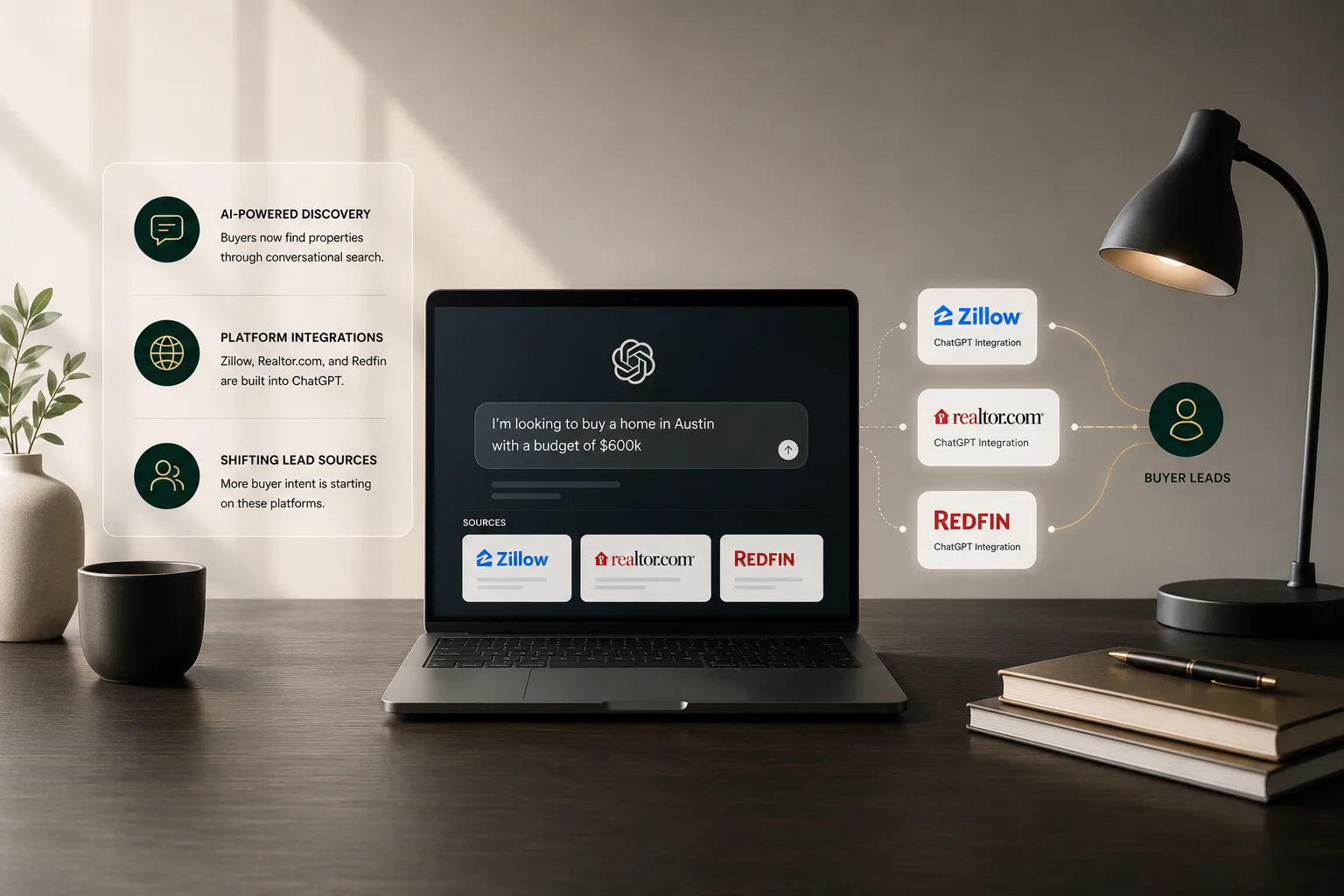 Pinova - Real Estate Portals' ChatGPT Apps in 2026: How Zillow, Redfin & Realtor.com Are Redirecting Leads