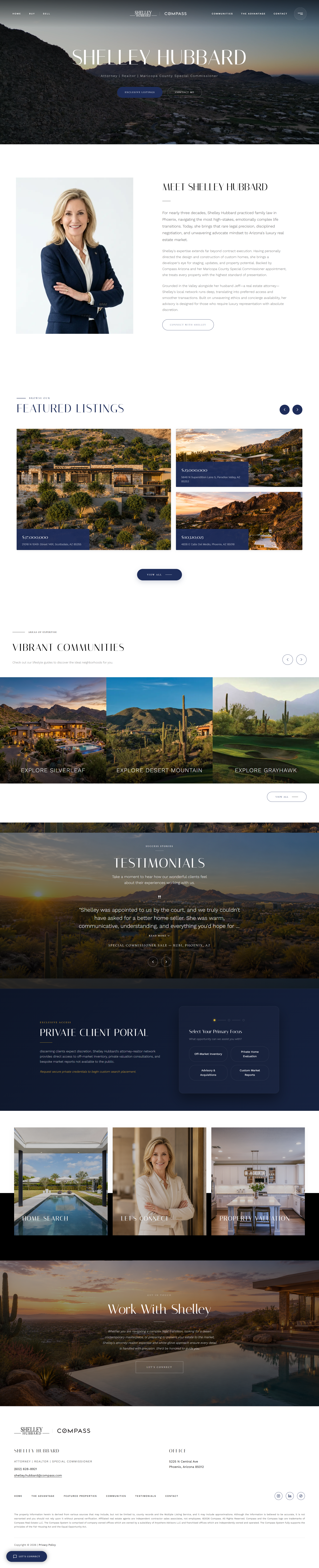 Shelley Hubbard Properties luxury real estate brand website by Pinova