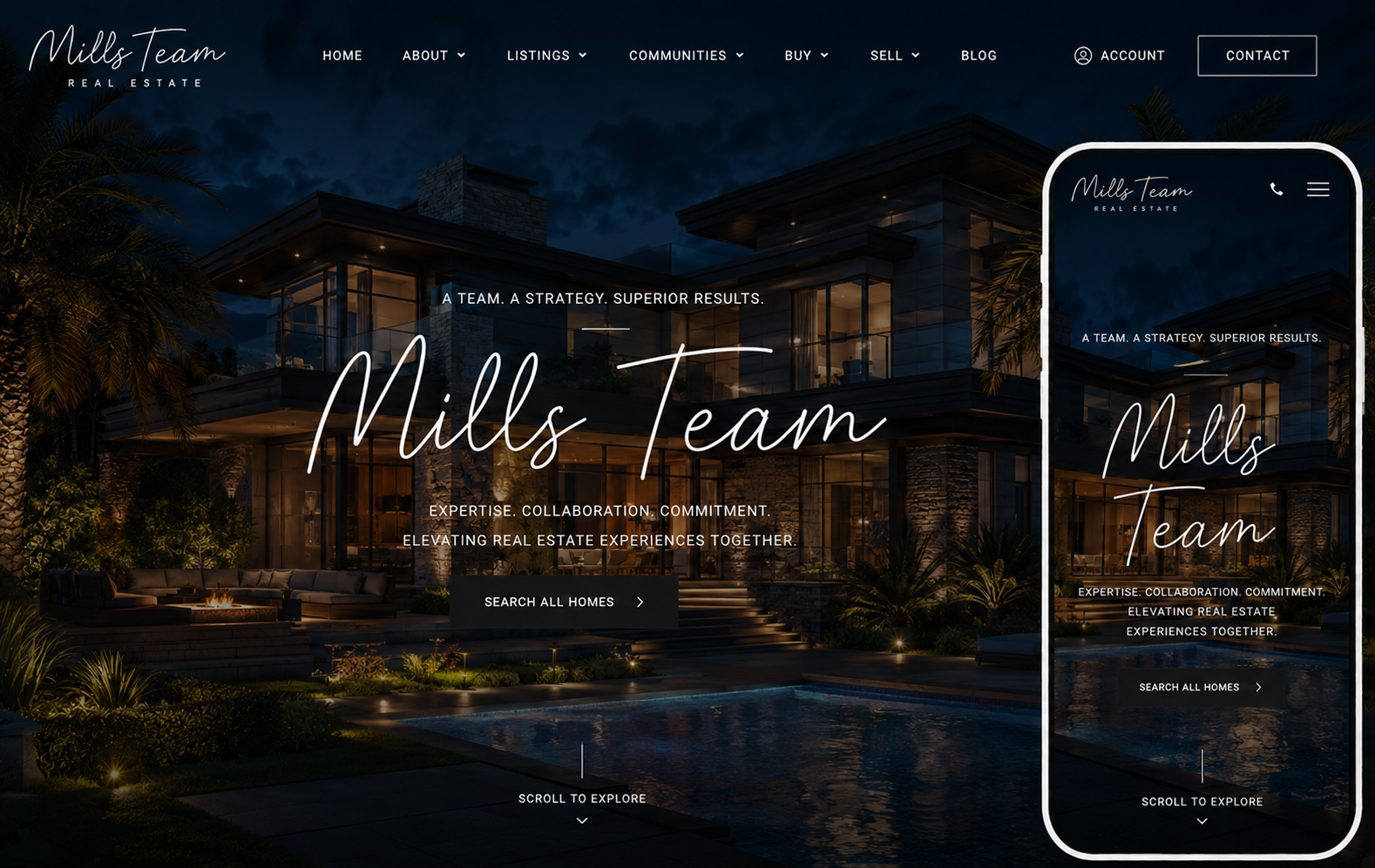 Pinova real estate website platform: Luxury property representing premium brand presence for every agent