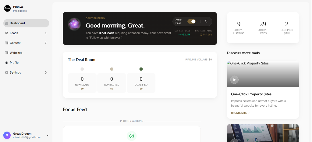 Pinova Property Page Builder Interface